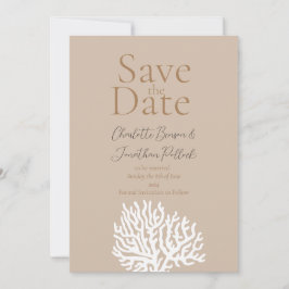 Save the Date Karte für die Minimalistische Korall