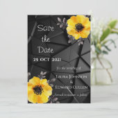 Save the Date Karte für Hochzeitsgelb (Stehend Vorderseite)