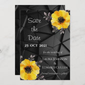 Save the Date Karte für Hochzeitsgelb (Vorne/Hinten)