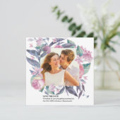 Save the Date-Karte für lila rosa Foto Save The Date (Stehend Vorderseite)