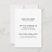Save the Date-Karte für Minimalistisches Foto in S Einladung (Rückseite)