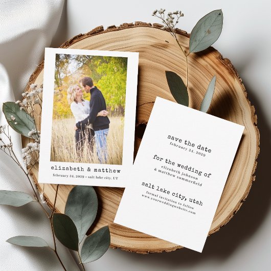 Save the Date-Karte für Minimalistisches Foto in S Einladung