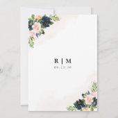 Save the Date-Karte für Navy & Blush Pink Date (Rückseite)