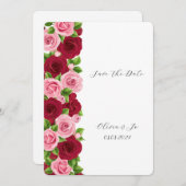 Save the Date Karte in Rot und Rosa (Vorne/Hinten)