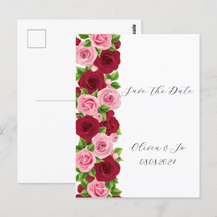 Save the Date Karte in Rot und Rosa