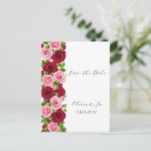 Save the Date Karte in Rot und Rosa (Stehend Vorderseite)