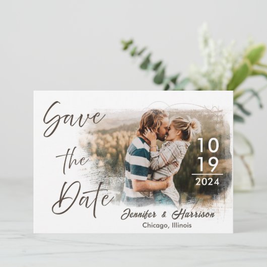 Save the Date Karte mit Ankündigung einer Hochzeit (Stehend Vorderseite)