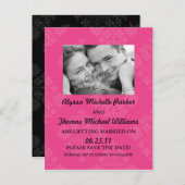 Save the Date Karte mit dem Foto ablegen (rosa) (Vorne/Hinten)