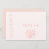 Save the Date Karte mit Herzform QR-Code (Vorne/Hinten)