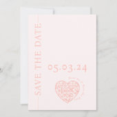 Save the Date Karte mit Herzform QR-Code (Vorderseite)