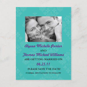 Save the Date Karte mit Ihrem Foto abschicken (Aqu