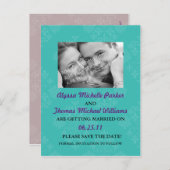 Save the Date Karte mit Ihrem Foto abschicken (Aqu (Vorne/Hinten)