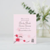 Save the Date Karte Rosa Blossom Doppeltes Glück (Stehend Vorderseite)