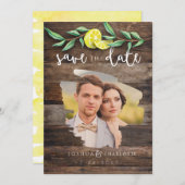 SAVE THE DATE KARTE | Rustic Wood Lemon Wedding (Vorne/Hinten)