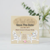 SAVE THE DATE KARTE - STRANDWÄSCHE (Stehend Vorderseite)