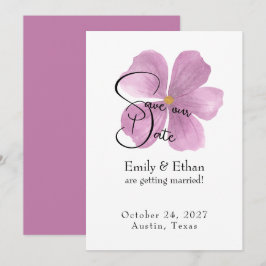 Save-the-Date-Karten - Elegante violette Blume Einladung