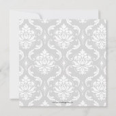 Save-the-Date-Karten Schwarzer Damast Monogramm Na Save The Date (Rückseite)