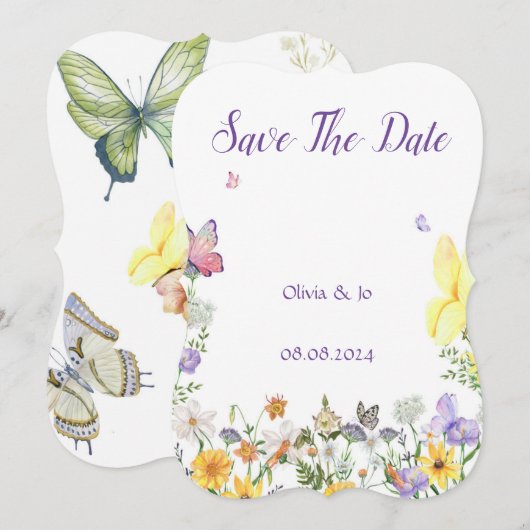 SAVE THE DATE KARTENPERFEKT FÜR WEDDINGS (Vorne/Hinten)