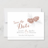 Save the Date Kiefernkegelkunst Magneteinladung (Vorderseite)