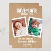 Save the Date Kinder Fotos Boho Rustic Einladung (Vorne/Hinten)