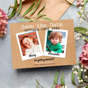 Save the Date Kinder Fotos Spaß Rustic Boho Einladung