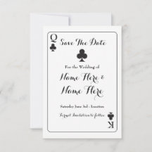 Save the Date King Clubs Ace Spades Wedite