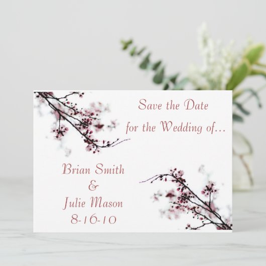 Save the Date Kirschblüte (Stehend Vorderseite)