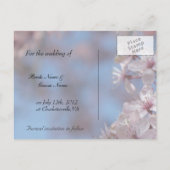 Save the Date Kirschblüte Ankündigungspostkarte (Rückseite)