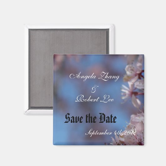 Save the Date Kirschblüte Magnet (Vorderseite/Rückseite)