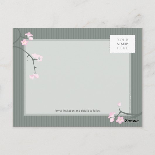 SAVE THE DATE: Kirschblüte Postkarte (Rückseite)