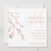 Save the Date Kirschblüten mit Monogramm (Rückseite)