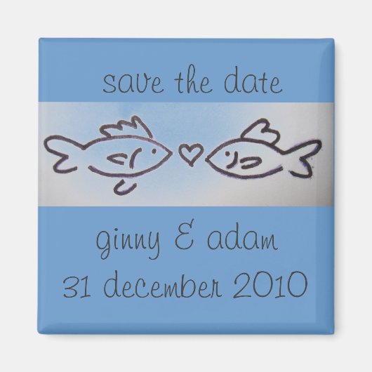 Save the Date Kissenfisch Magnet (Vorne)