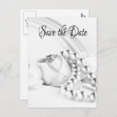 Save the Date klassische Verlobung Ring Postkarte (Vorne/Hinten)