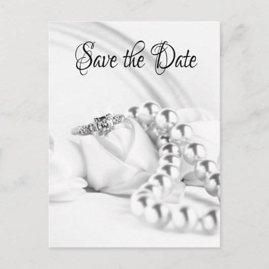 Save the Date klassische Verlobung Ring Postkarte (Vorderseite)