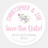 Save the Date Klassischer Rundaufkleber Runder Aufkleber (Vorderseite)