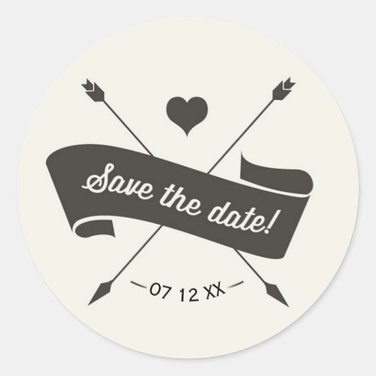 Save the Date Klassischer Rundaufkleber Runder Aufkleber (Vorderseite)