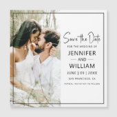 Save the Date klassisches Foto Hochzeitsmagnetik Magnetkarte (Vorderseite)