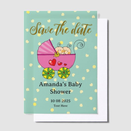 Save the Date kleine Dusche Pergament Einladungen (Versetzt)