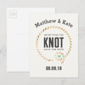 Save the Date Knot Style Ankündigungspostkarte (Vorne/Hinten)