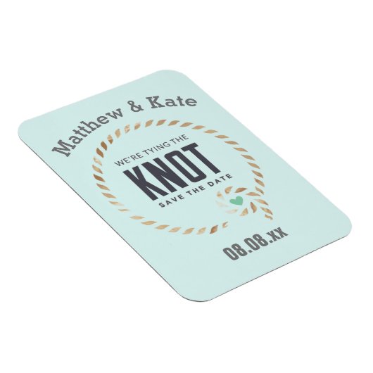 Save the Date Knot Style Custom Magnet (Rechte Seite)