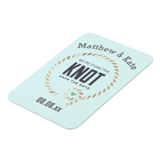 Save the Date Knot Style Custom Magnet (Linke Seite)