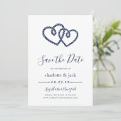 Save the Date Knotted Hearts (Stehend Vorderseite)