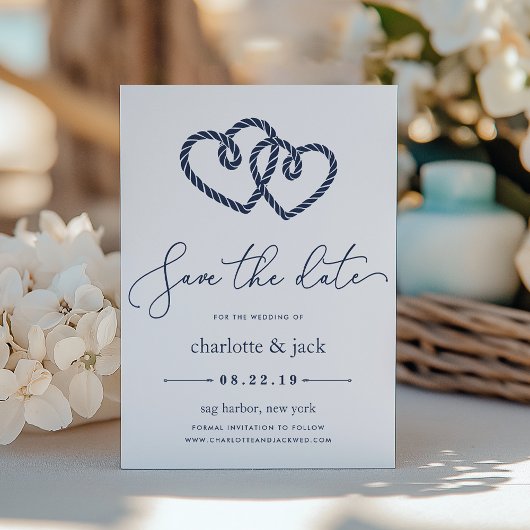 Save the Date Knotted Hearts