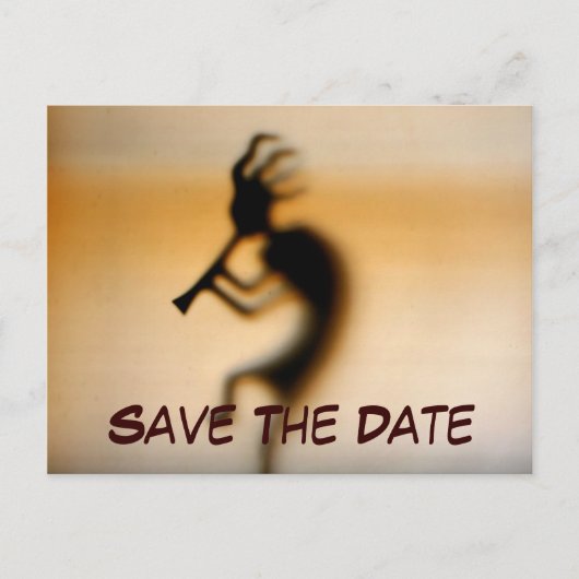 Save the Date Kokopelli Foto Postkarte (Vorderseite)