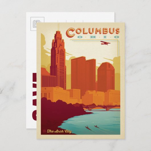 Save The Date | Kolumbus, OH Ankündigungspostkarte (Vorne/Hinten)