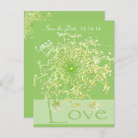 Save the Date Königin Anne's Lace Ankündigungspostkarte (Vorne/Hinten)