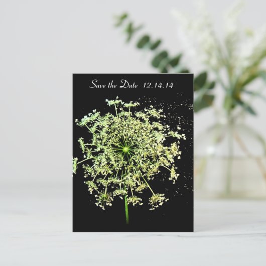Save the Date Königin Anne's Lace Ankündigungspostkarte (Stehend Vorderseite)