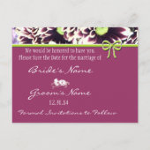 Save the Date Königin Anne's Lace Ankündigungspostkarte (Rückseite)