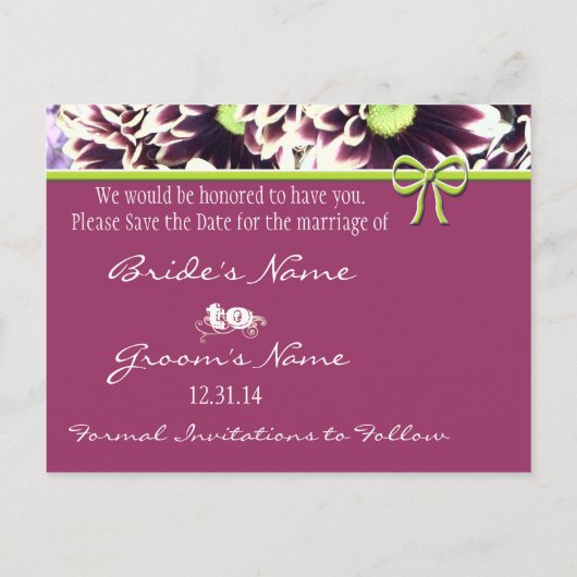 Save the Date Königin Anne's Lace Ankündigungspostkarte (Rückseite)