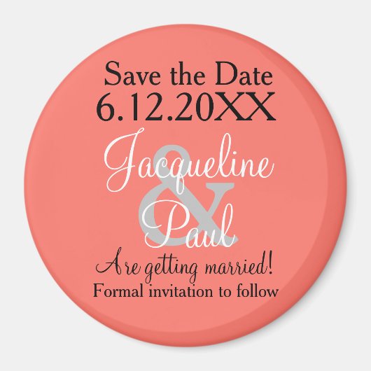 Save the Date Korallenmagnete Magnet (Vorne)